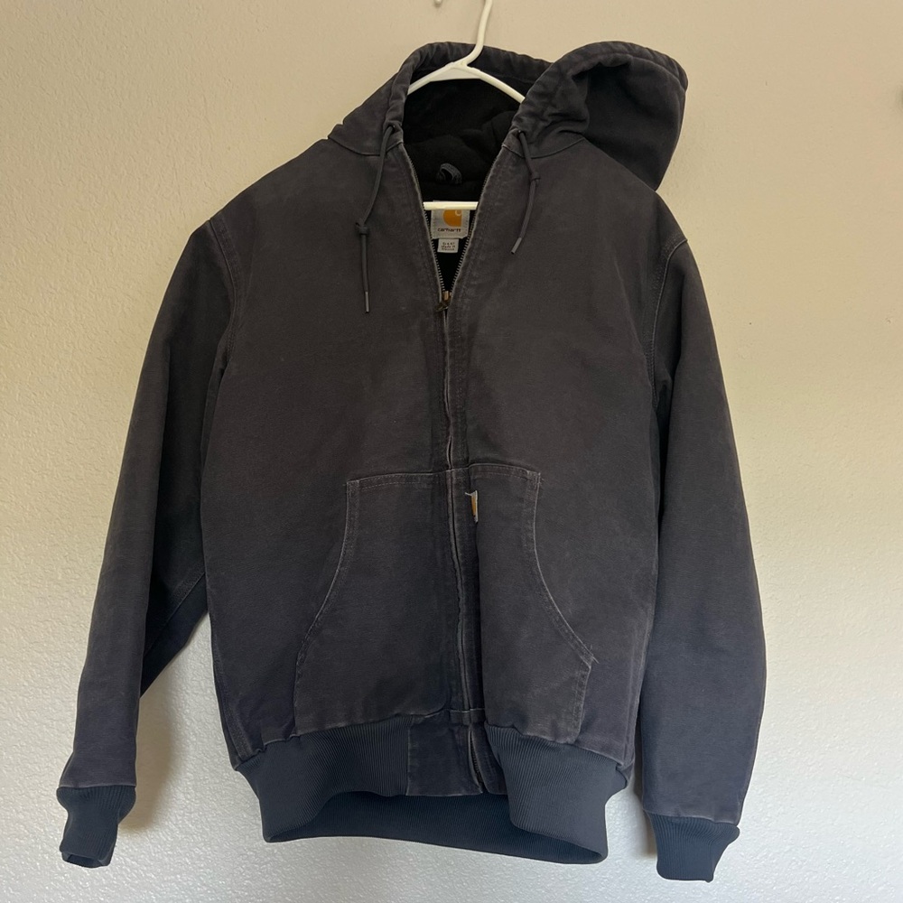 Like New Grey Hooded Carhartt Jacket
